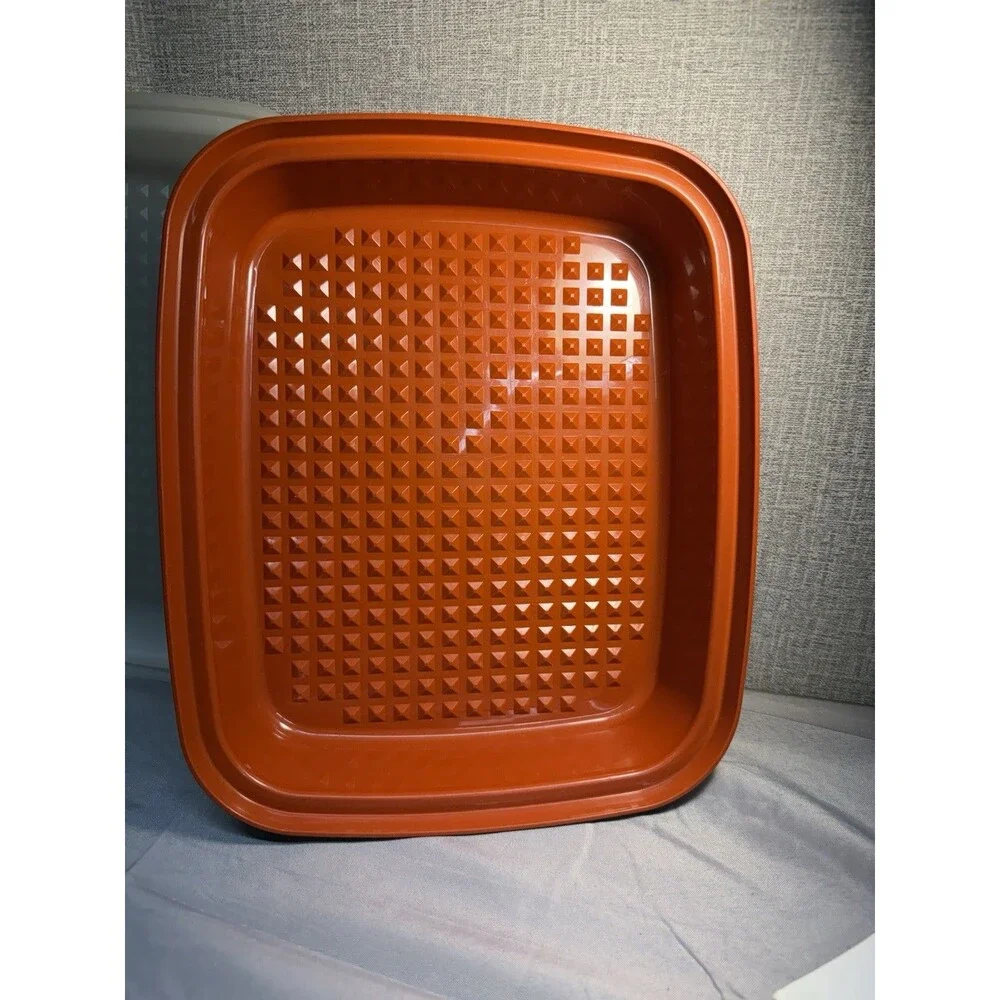 Tupperware Meat Keeper Marinade Container  With Lid Paprika Red 1294-1 Vintage